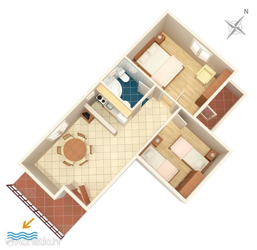 Appartement Zora à Seget Vranjica Extérieur photo